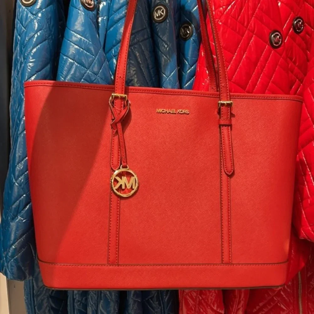 Michael Kors Jet Set Travel Large Top Zip Tote Leather - Picture 11 of 16